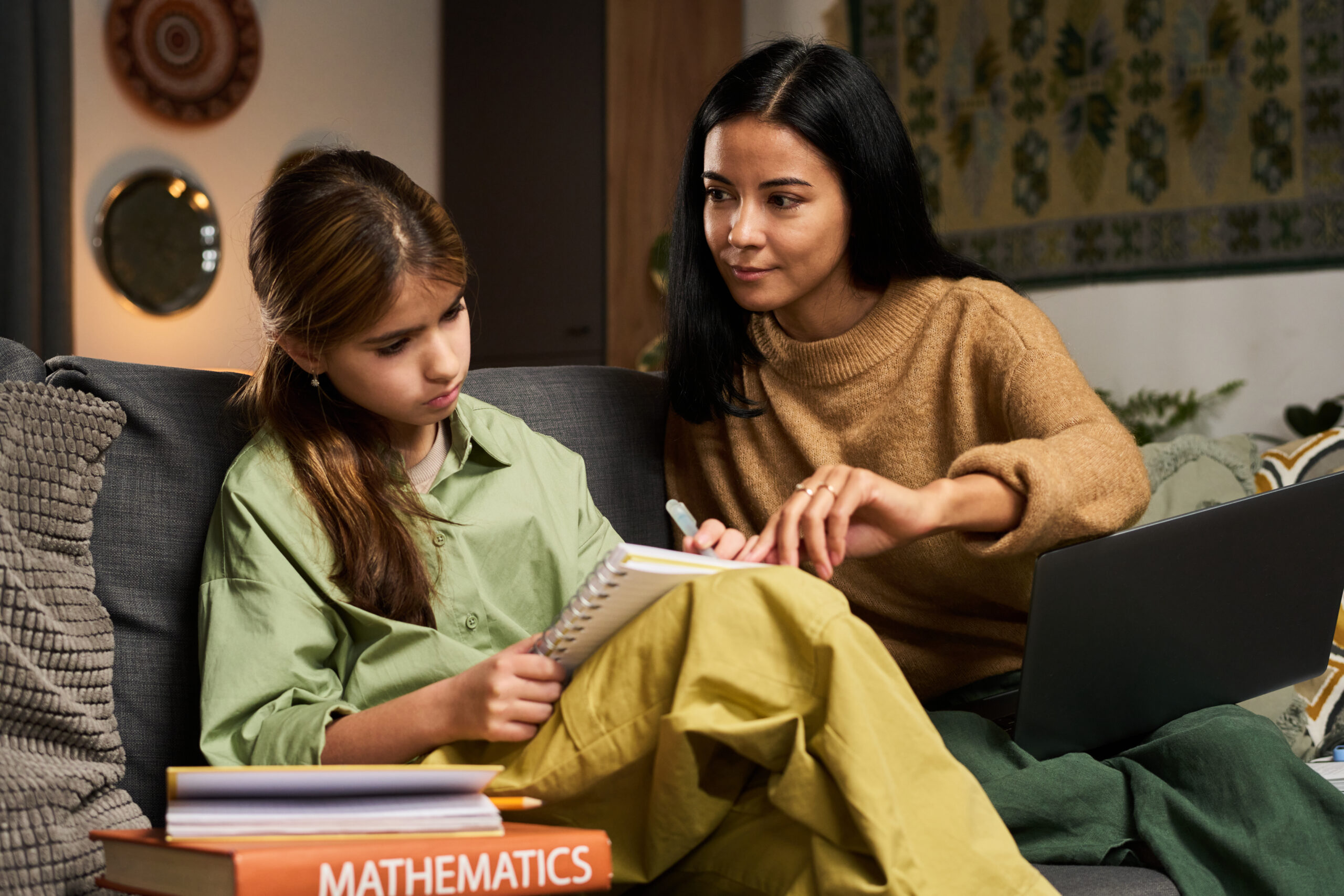tutoring mathematics lessons in cozy home office